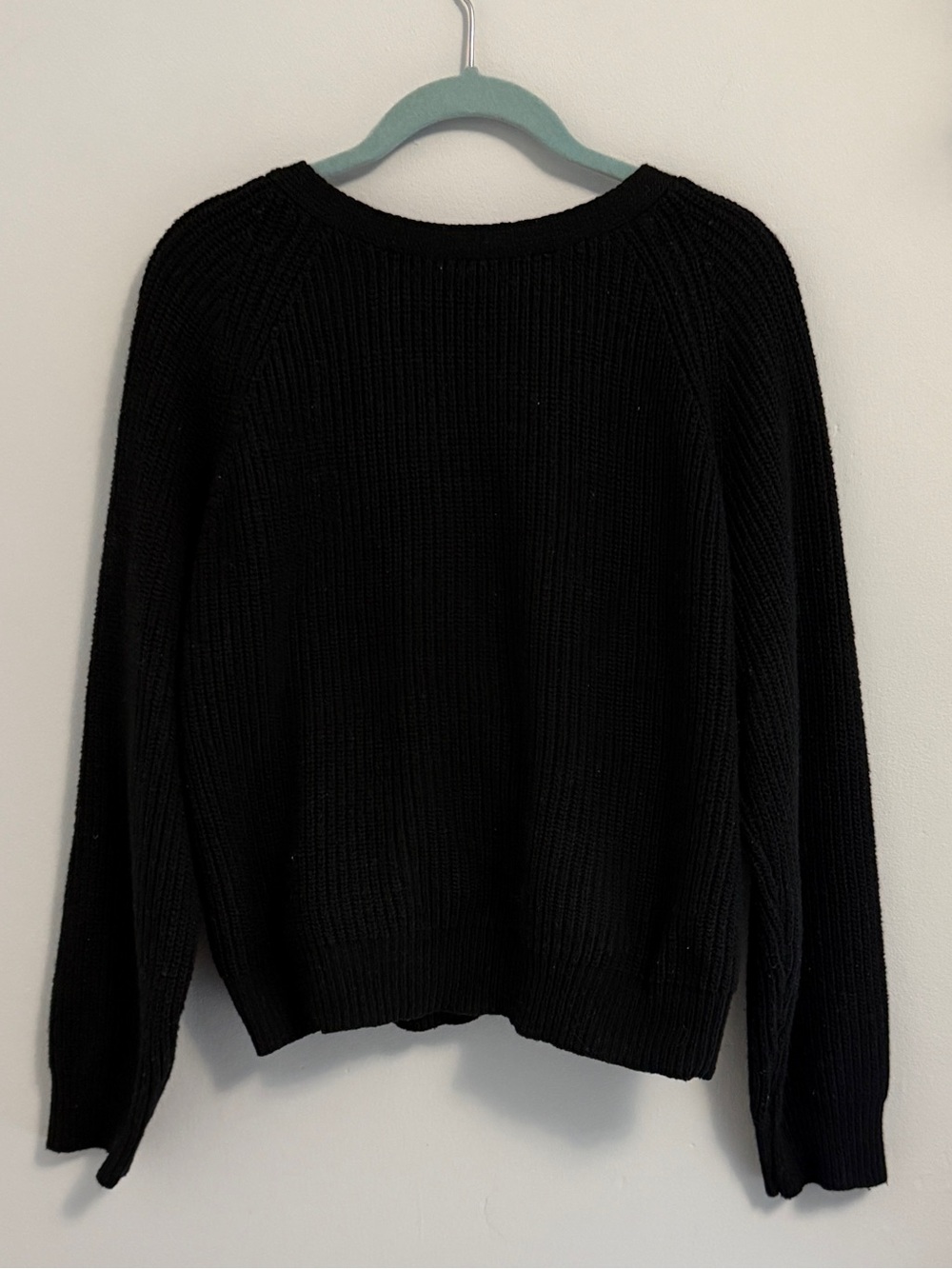Astr Black Ribbed Crewneck Sweater